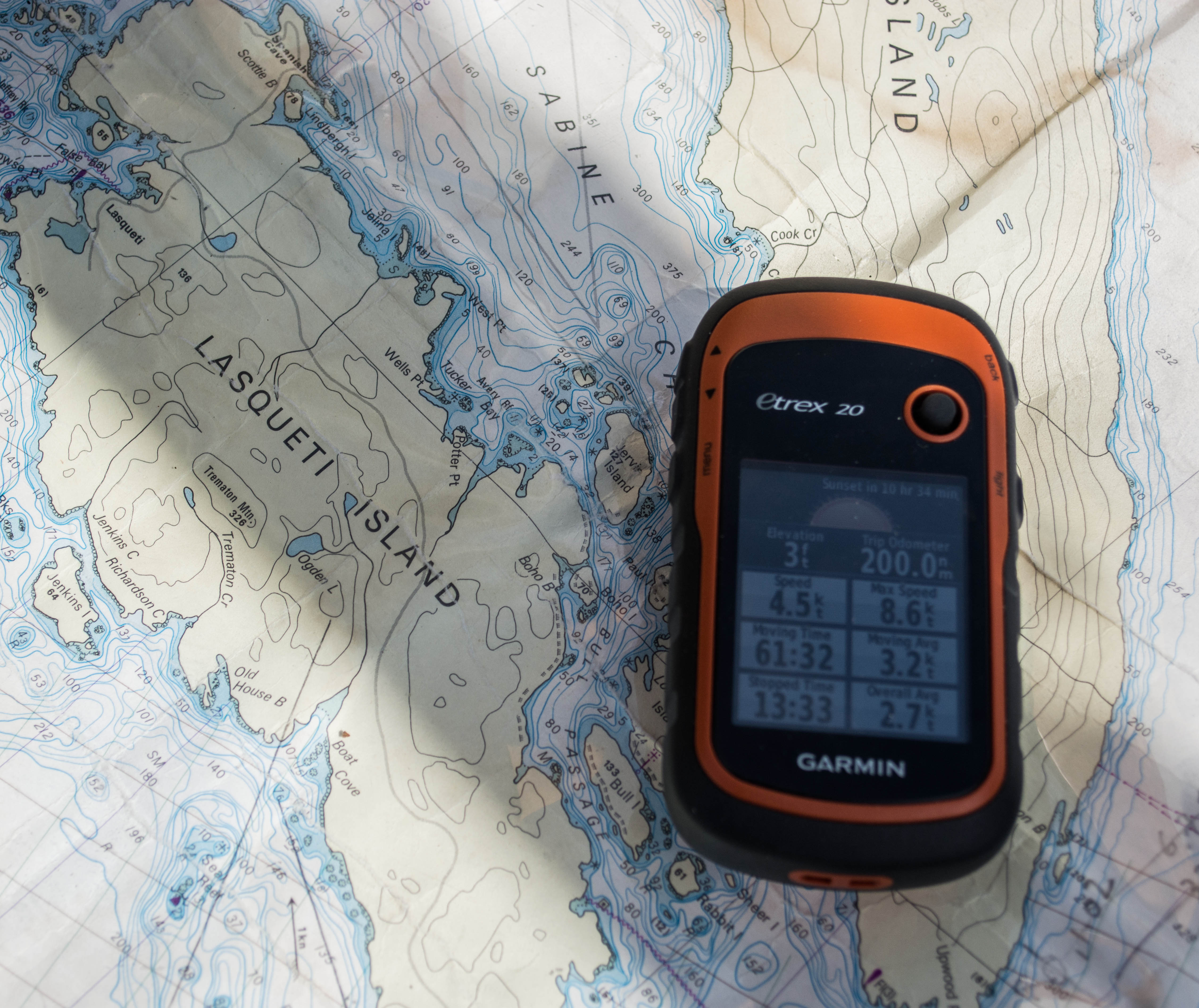Handheld GPS for sailing navigation